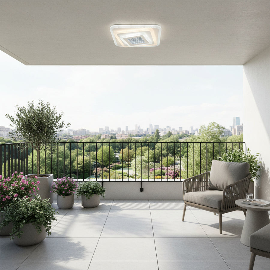 LED Chandelier NEXA 3D 46W, Square, Cold/Warm/Neutral light, White LED Chandeliers Default Title Alessandro Design