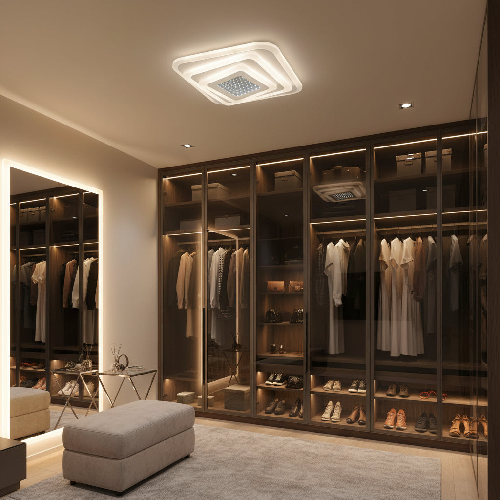 LED Chandelier NEXA 3D 46W, Square, Cold/Warm/Neutral light, White LED Chandeliers Default Title Alessandro Design