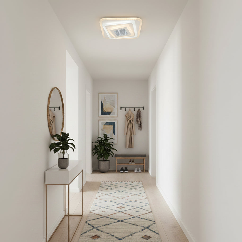 LED Chandelier NEXA 3D 46W, Square, Cold/Warm/Neutral light, White LED Chandeliers Default Title Alessandro Design