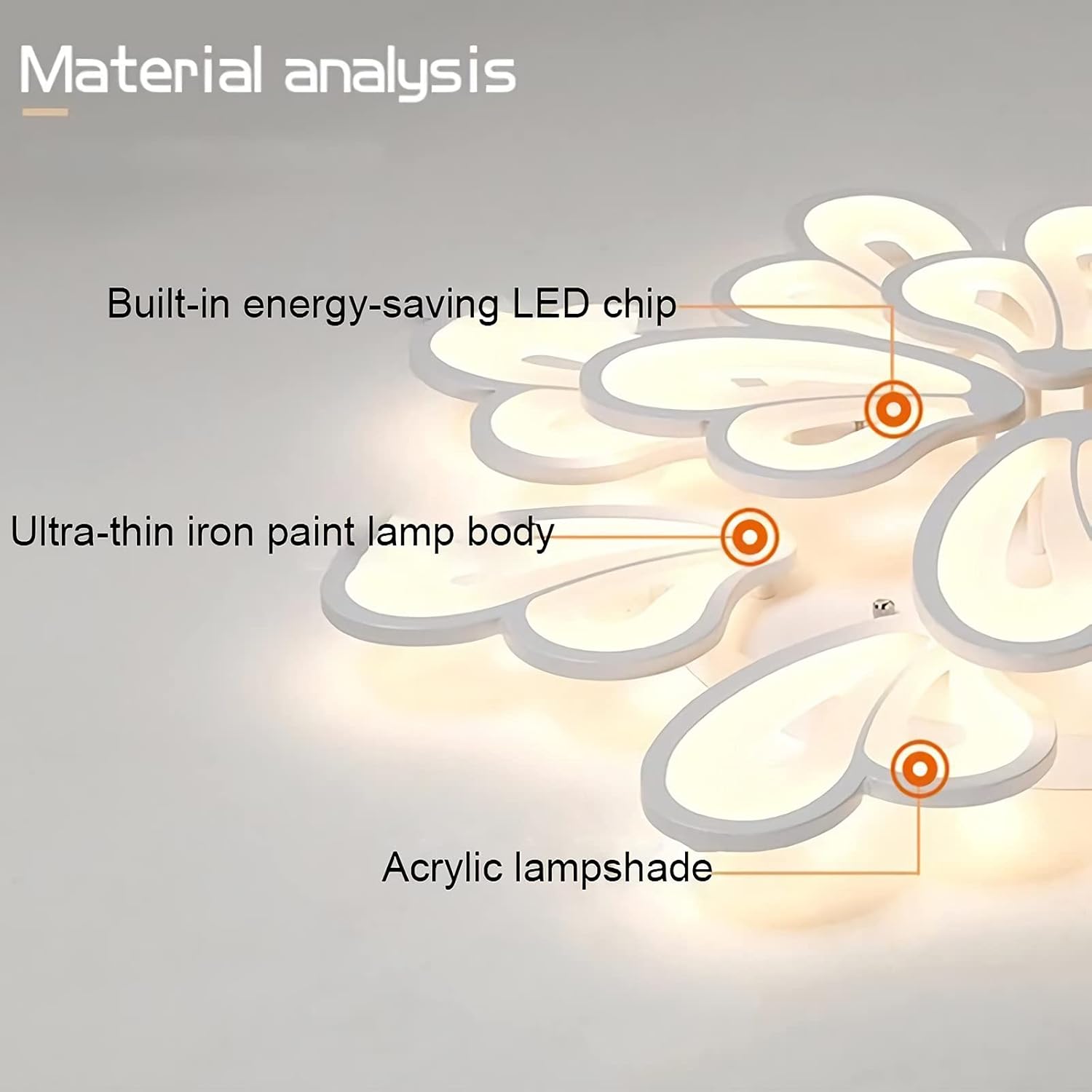 LED chandelier with remote control BLOSSOM 146W, 12 Petals, Cold/Warm/Neutral light 3000k/4000k/6000k, Dimmable, White LED chandelier with remote control Default Title Alessandro Design