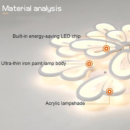 LED chandelier with remote control BLOSSOM 146W, 12 Petals, Cold/Warm/Neutral light 3000k/4000k/6000k, Dimmable, White LED chandelier with remote control Default Title Alessandro Design
