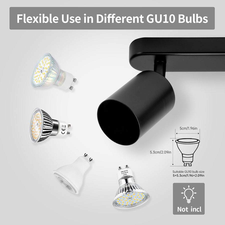 Lustra Clasica Moderna, Joom cu Proiector Liniar, 4XGU10, Metal, Negru, Becuri Neincluse Lustre LED Default Title Alessandro Design