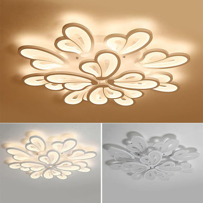 LED chandelier with remote control BLOSSOM 146W, 12 Petals, Cold/Warm/Neutral light 3000k/4000k/6000k, Dimmable, White LED chandelier with remote control Default Title Alessandro Design