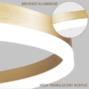 Suspended LED Chandelier, ANINA, 34W, 1 Circle, Diameter 50cm, Cold/Warm/Neutral Light 3000K/4000K/6000K, Dimmable, Shiny Gold White, Adjustable Height, Metal and Acrylic LED Chandeliers with Remote Control Default Title Alessandro Design