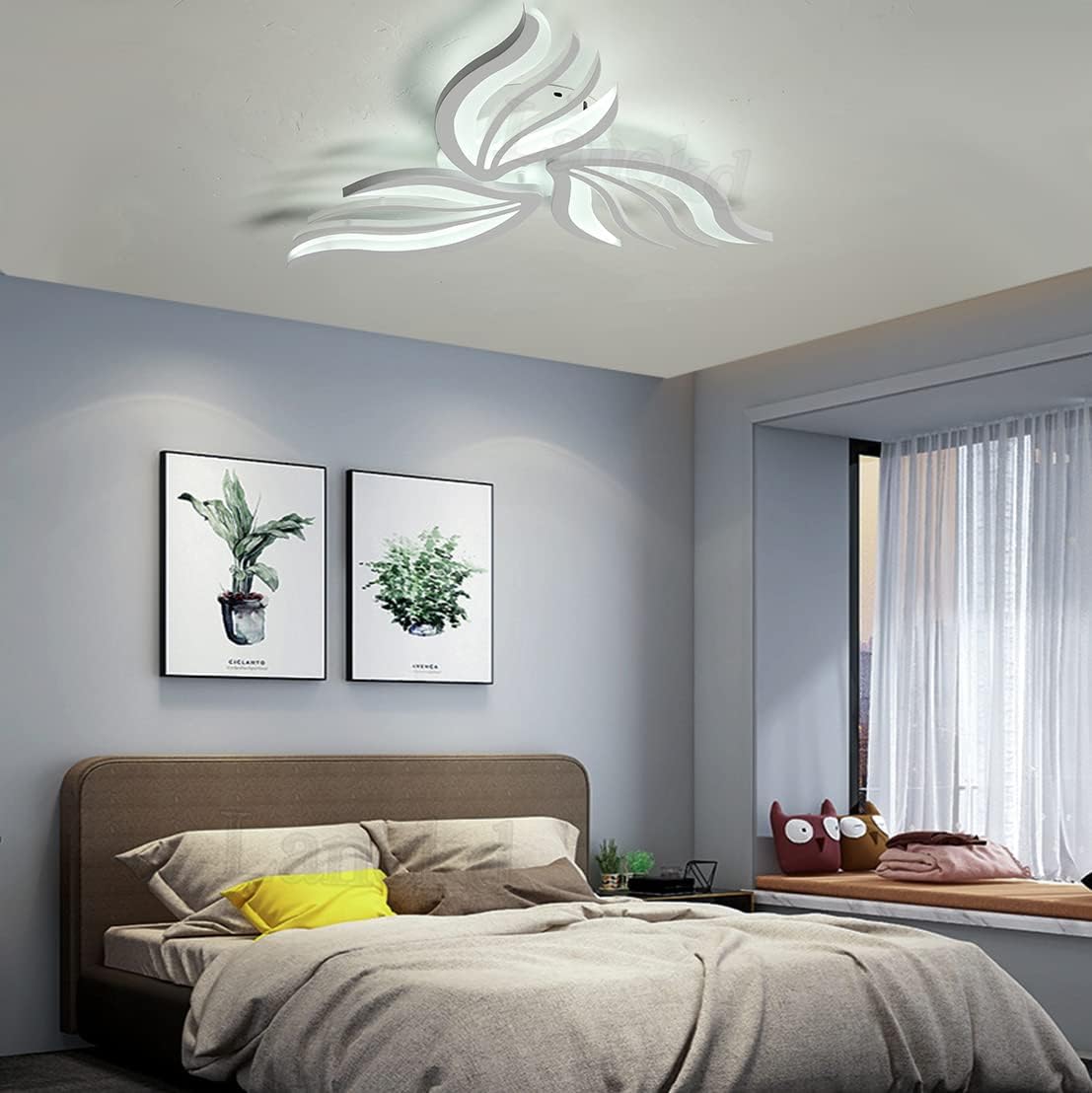 LED chandelier with remote control SAKURA 37W, 3 Petals, Cold/Warm/Neutral light, Dimmable, White LED chandelier with remote control Default Title Alessandro Design