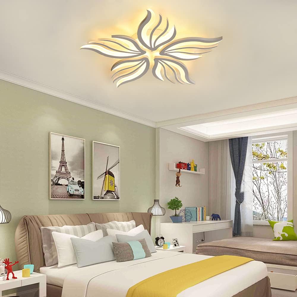 LED chandelier with remote control SAKURA 62W, 5 Petals, Cold/Warm/Neutral light, Dimmable, White LED chandelier with remote control Default Title Alessandro Design