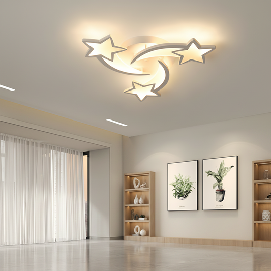 LED chandelier with remote control IPOMOEA 51W, 3 Stars, Cold/Warm/Neutral light, Dimmable, White LED chandelier with remote control Default Title Alessandro Design