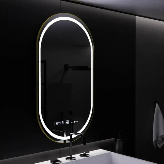 Oval LED mirror, 50x80cm, Roven Marcello MotionGlow sensor, De-fogging system, Clock & Thermometer, Dimable Mirrors Marcello Default Title Alessandro Design