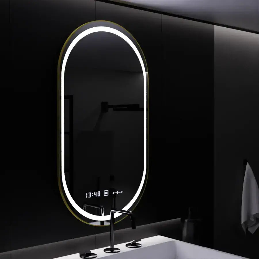 Oval LED mirror, 50x80cm, Roven Marcello MotionGlow sensor, De-fogging system, Clock & Thermometer, Dimable Mirrors Marcello Default Title Alessandro Design