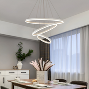 Suspended LED chandelier with remote control SERENA 85W, 60cm, 3 Circles, Cold/Warm/Neutral light, Dimmable, White, Height Adjustable LED Chandelier with Remote Control Default Title Alessandro Design
