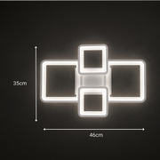 LED chandelier with remote control ELLA 67W, 4 Squares, Cold/Warm/Neutral light, Dimmable, White LED chandelier with remote control Default Title Alessandro Design