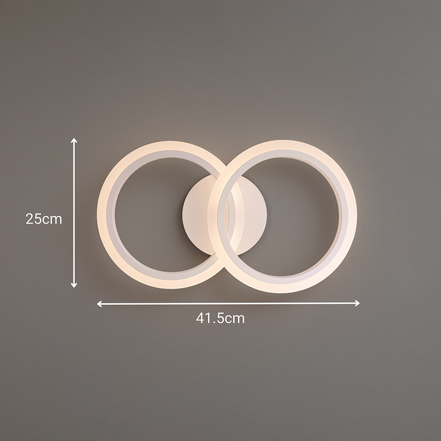 LED chandelier with remote control BETTY 27W, 2 Circles, Cold/Warm/Neutral light, Dimmable, White LED chandelier with remote control Default Title Alessandro Design