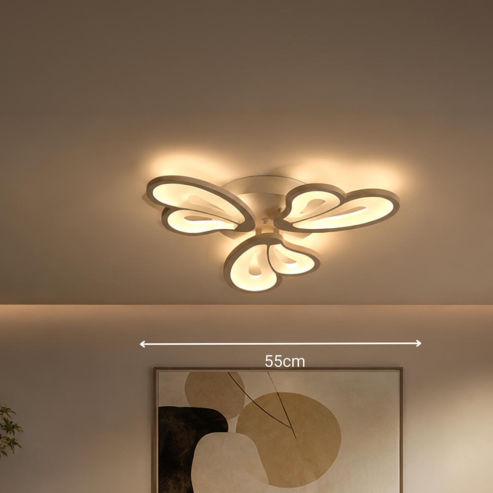 LED chandelier with remote control BLOSSOM 40W, 3 Petals, Cold/Warm/Neutral light, Dimmable, White LED chandelier with remote control Default Title Alessandro Design