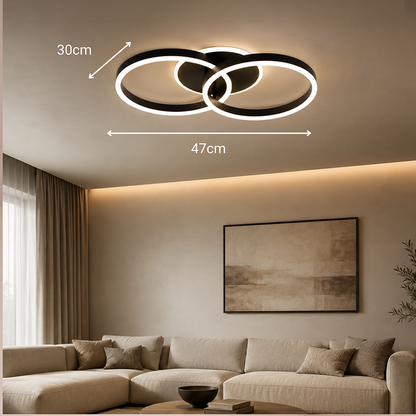 LED Chandelier with remote control RIGA LILITH 34W, 2 Circles, Cold/Warm/Neutral light, Dimmable, Black LED Chandeliers with Remote Control Default Title Alessandro Design