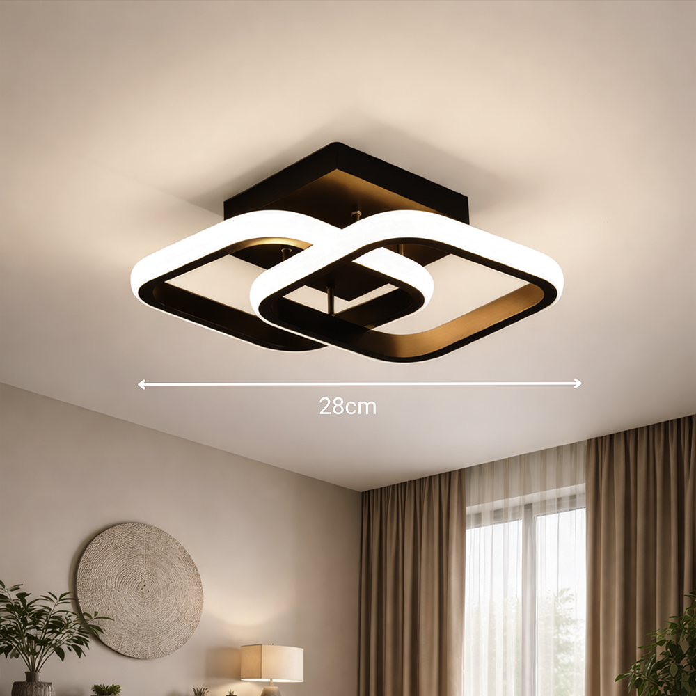 LED Chandelier VERTEX Matrix Overlapping Diamonds, Metal Frames, 24W, 2 Diamonds, Cold/Warm/Neutral Light 3000K/4000K/6000K, Black, Metal and Silicone LED Chandelier Default Title Alessandro Design