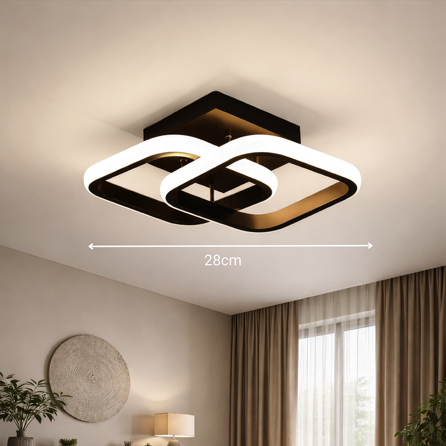 LED Chandelier VERTEX Matrix Overlapping Diamonds, Metal Frames, 24W, 2 Diamonds, Cold/Warm/Neutral Light 3000K/4000K/6000K, Black, Metal and Silicone LED Chandelier Default Title Alessandro Design