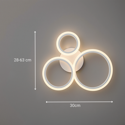 LED Chandelier with Remote Control BETTY 40W, 3 Circles, Cold/Warm/Neutral Light, Dimmable, White, Metal and Acrylic LED Chandeliers with Remote Control Default Title Alessandro Design