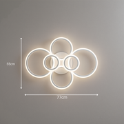 LED chandelier with remote control BETTY 82W, 6 Circles, Cold/Warm/Neutral light, Dimmable, White LED chandelier with remote control Default Title Alessandro Design