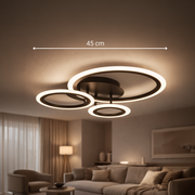 LED Chandelier with remote control BETTY 40W, 3 Circles, Cold/Warm/Neutral light, Dimmable, Black LED Chandeliers with Remote Control Default Title Alessandro Design