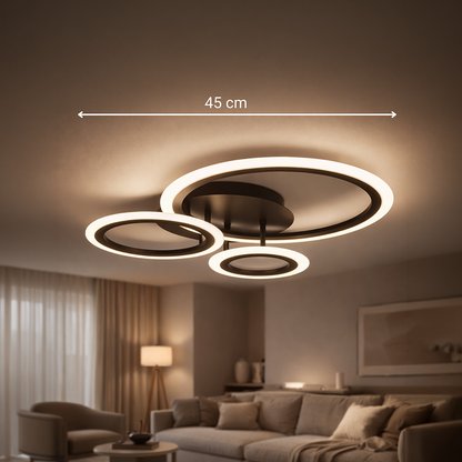 LED Chandelier with remote control BETTY 40W, 3 Circles, Cold/Warm/Neutral light, Dimmable, Black LED Chandeliers with Remote Control Default Title Alessandro Design