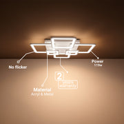 LED chandelier with remote control ELLA 119W, 6 Squares, Cold/Warm/Neutral light, Dimmable, White LED chandelier with remote control Default Title Alessandro Design