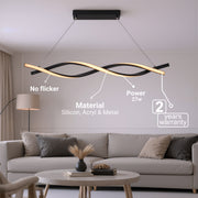 Suspended LED Chandelier with Remote Control, FLUX, 27W, 116cm, Cold/Warm/Neutral Light 3000K/4000K/6000K, Dimmable, Black, Adjustable Height, Metal and Silicone Modern Chandeliers Default Title Alessandro Design