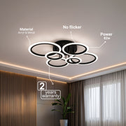 LED Chandelier with Remote Control BETTY 82W, 6 Circles, Cold/Warm/Neutral Light, Dimmable, Black LED Chandeliers with Remote Control Default Title Alessandro Design