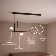 Suspended LED chandelier with remote control DAMARA 44W, Cold/Warm/Neutral light, Dimmable, Black, Height Adjustable LED Chandeliers with Remote Control Default Title Alessandro Design