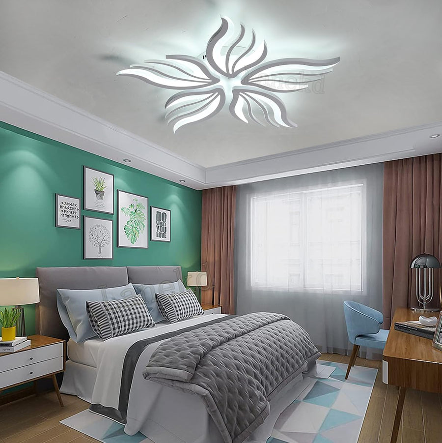 LED chandelier with remote control SAKURA 62W, 5 Petals, Cold/Warm/Neutral light, Dimmable, White LED chandelier with remote control Default Title Alessandro Design