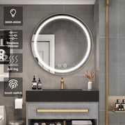 Oglinda LED cu Dulap, Rotunda, 10W, 50x50cm, Dezaburire, Rama Neagra, Spatiu de Depozitare Oglinzi Dulap Default Title Alessandro Design