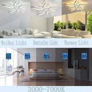 LED chandelier with remote control SAKURA 62W, 5 Petals, Cold/Warm/Neutral light, Dimmable, White LED chandelier with remote control Default Title Alessandro Design