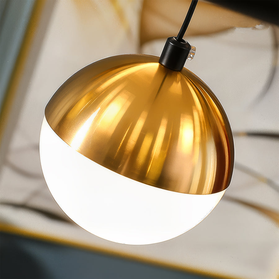 Aurion 29W Acrylic LED Hanging Chandelier with Remote Control, Dimmable, Black Gold, Metal and Acrylic LED Chandeliers with Remote Control Default Title Alessandro Design