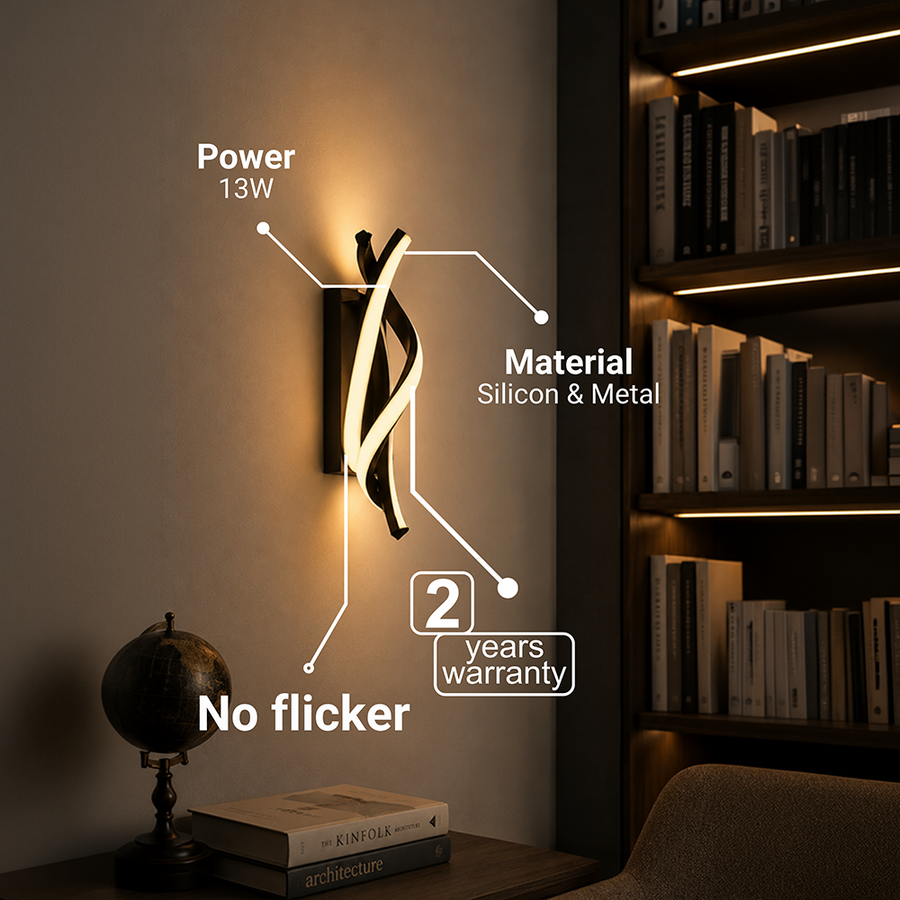 Reid 13W LED wall light, Cold/Warm/Neutral light, Black Indoor wall lights Default Title Alessandro Design