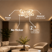 LED chandelier with remote control GLORIOSA 95W, 5 Petals, Cold/Warm/Neutral light, Dimmable, White LED chandelier with remote control Default Title Alessandro Design