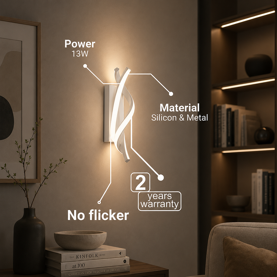 Reid LED wall light 13W, Cold/Warm/Neutral light, White Indoor wall lights Default Title Alessandro Design