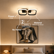 LED Chandelier VERTEX 21W, 2 Squares, Linear, Cold/Warm/Neutral light, Black LED Chandeliers Default Title Alessandro Design