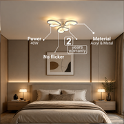 LED chandelier with remote control BLOSSOM 40W, 3 Petals, Cold/Warm/Neutral light, Dimmable, White LED chandelier with remote control Default Title Alessandro Design
