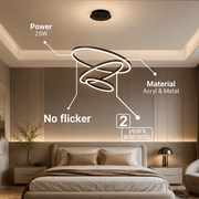 Suspended LED chandelier with remote control CASIANA 85W, 3 Circles, Cold/Warm/Neutral light, Dimmable, Black, Height Adjustable LED Chandeliers with Remote Control Default Title Alessandro Design