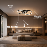 LED Chandelier with remote control RIGA LILITH 34W, 2 Circles, Cold/Warm/Neutral light, Dimmable, Black LED Chandeliers with Remote Control Default Title Alessandro Design
