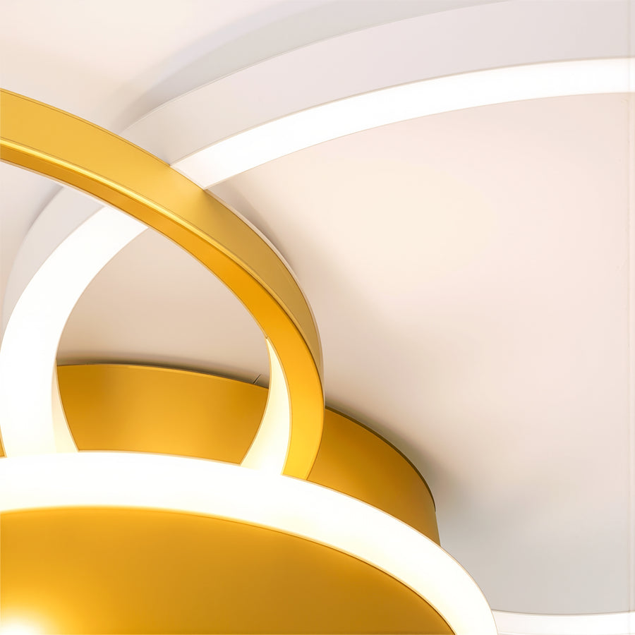 LED Chandelier with Remote Control KILLIAN 80W, 4 Circles, Cold/Warm/Neutral Light, Dimmable, Gold LED Chandeliers with Remote Control Default Title Alessandro Design