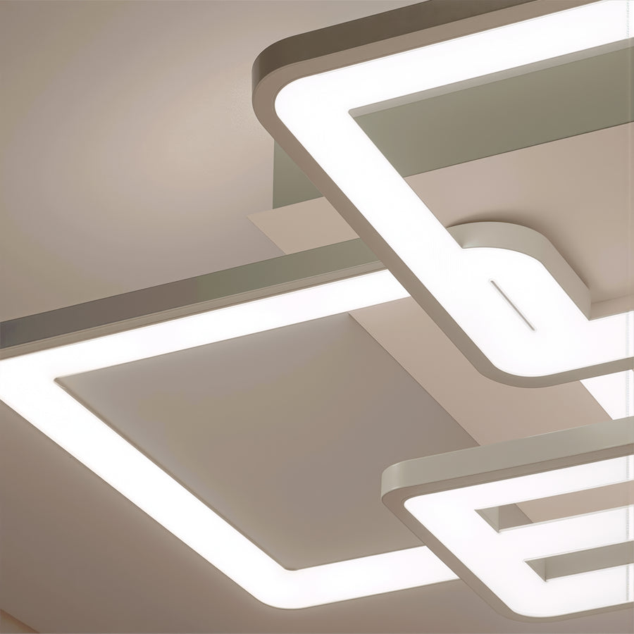 LED chandelier with remote control ELLA 119W, 6 Squares, Cold/Warm/Neutral light, Dimmable, White LED chandelier with remote control Default Title Alessandro Design