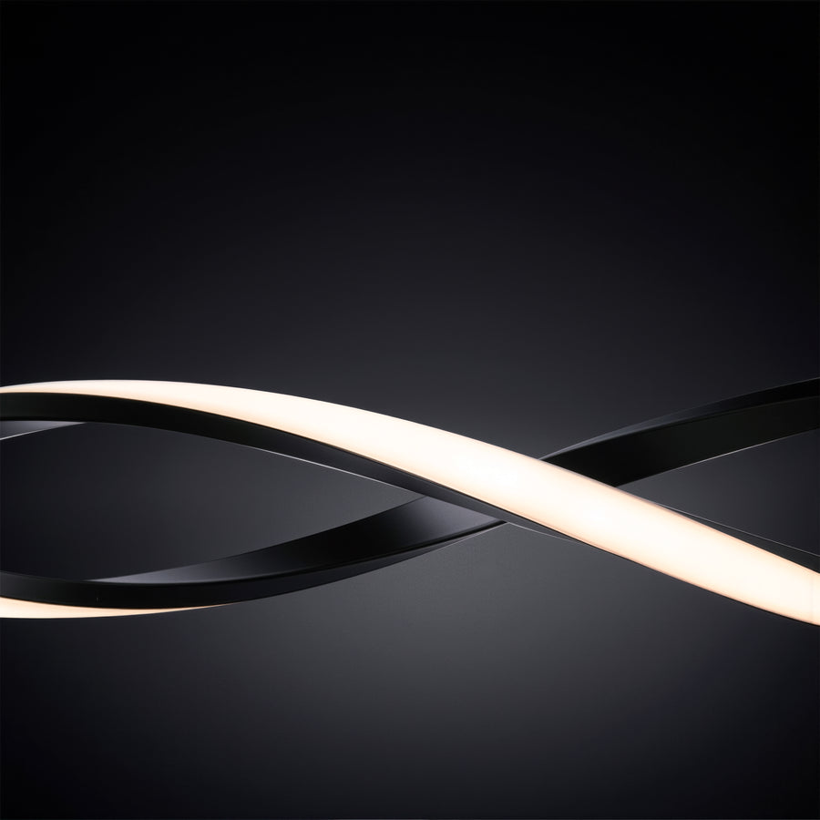 Suspended LED Chandelier with Remote Control, FLUX, 27W, 116cm, Cold/Warm/Neutral Light 3000K/4000K/6000K, Dimmable, Black, Adjustable Height, Metal and Silicone Modern Chandeliers Default Title Alessandro Design