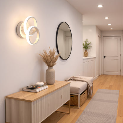 LED Chandelier VERTEX CIRCULA 21W, 2 Circles, Metal Frames, Cold/Warm/Neutral light, White LED Chandeliers Default Title Alessandro Design