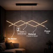 Suspended LED chandelier with remote control ZIGZAG 27W, Cold/Warm/Neutral light, Dimmable, Black, Height Adjustable LED Chandeliers with Remote Control Default Title Alessandro Design