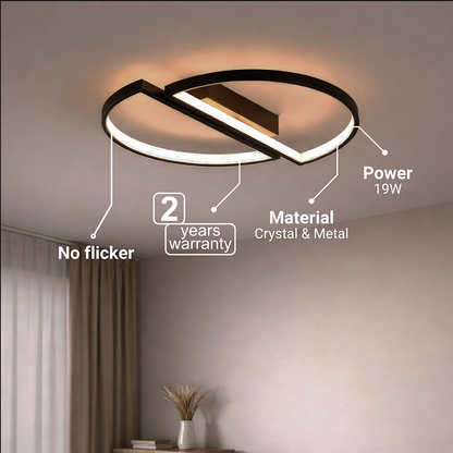 LED chandelier with remote control VECTOR ARCUS 52W, 2 Elements, Cold/Warm/Neutral light, Dimmable, Black LED chandeliers with remote control Default Title Alessandro Design