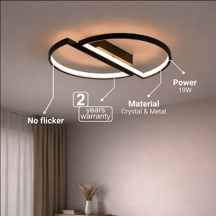 LED chandelier with remote control VECTOR ARCUS 52W, 2 Elements, Cold/Warm/Neutral light, Dimmable, Black LED chandeliers with remote control Default Title Alessandro Design
