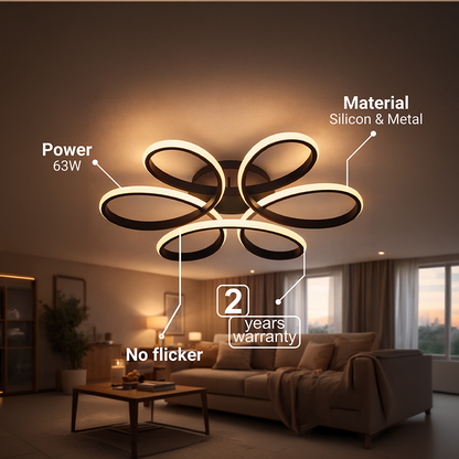 LED chandelier with remote control HELIX 63W, Cold/Warm/Neutral light, Dimmable, Black LED chandeliers with remote control Default Title Alessandro Design