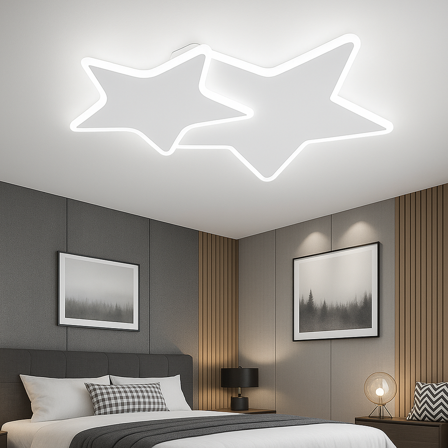 Lustra LED cu telecomanda 41W, Stele, lumina Rece/Calda/Neutra, Dimabila, Alb Lustre LED cu Telecomanda Default Title Alessandro Design