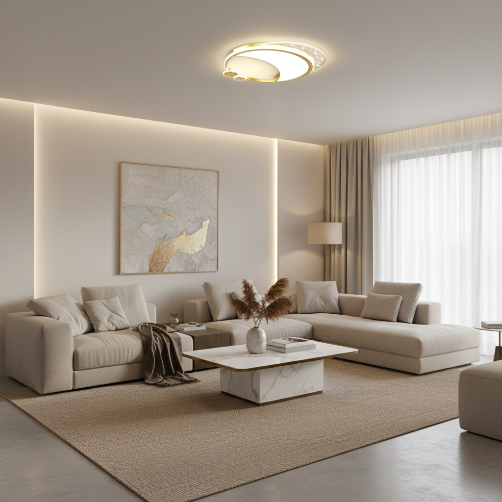 Marco LED Chandelier with Remote Control, 76W, Dimmable, Gold, Metal, Acrylic and Glass, 3000K/4000K/6000K LED Chandeliers with Remote Control Default Title Alessandro Design