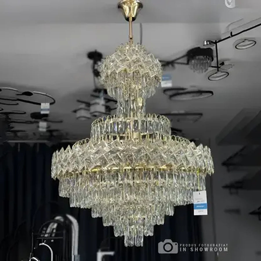 Junnut Candelabra 21xE27, Crystal and Metal, Gold Crystal Candelabra Default Title Alessandro Design